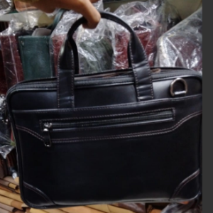 leather Messenger Bag – Black