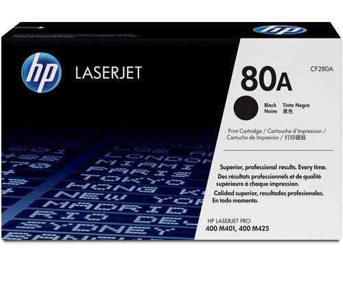 HP 80A Black Original LaserJet Toner Cartridge (CF280A)